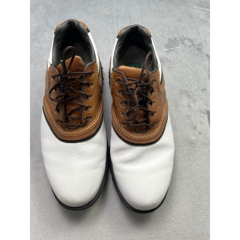 FootJoy Contour Series Mens Golf Shoes White Brown Leather 54024 Size 9 M